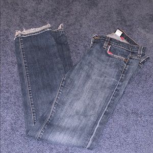 Red engine jeans
